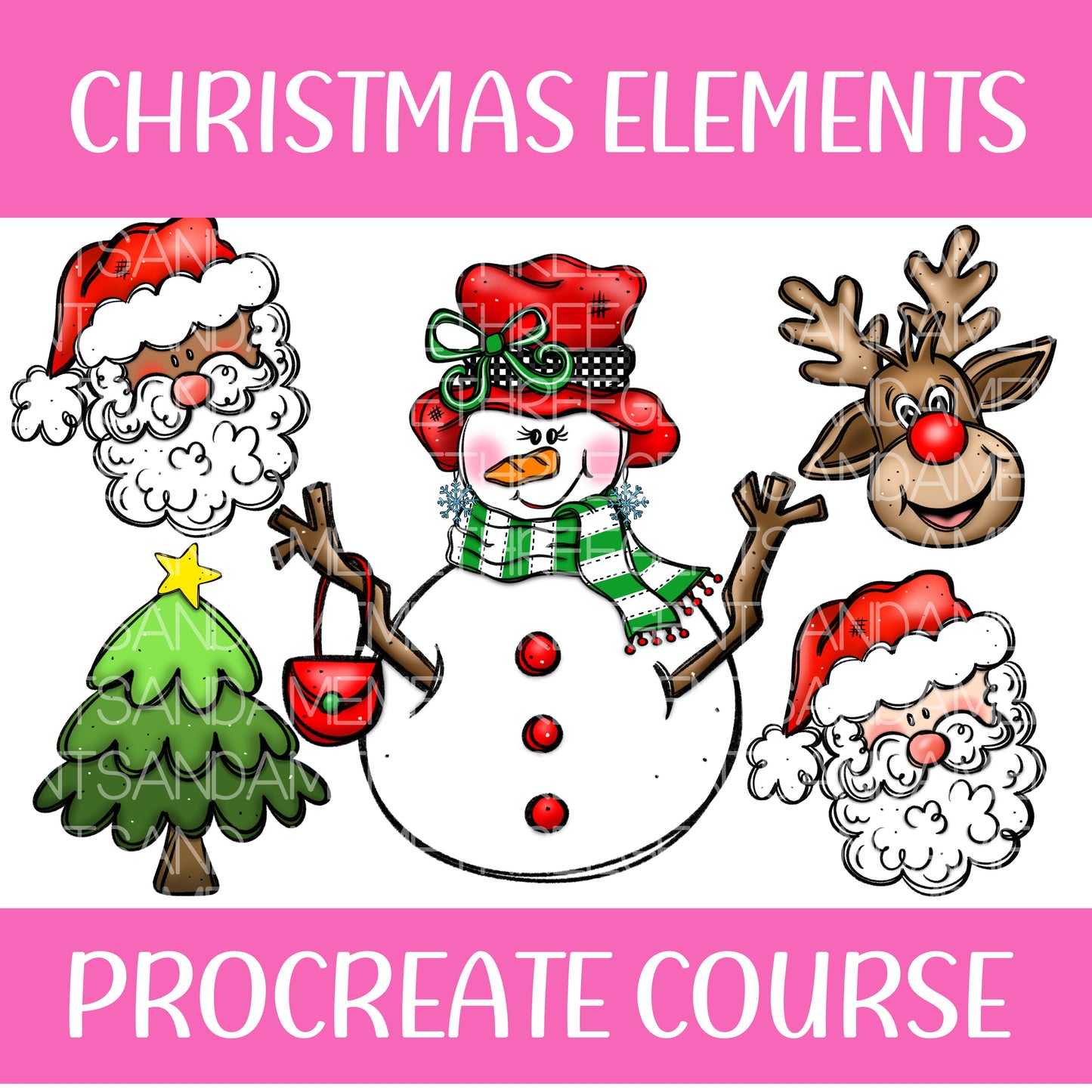 CHRISTMAS ELEMENTS PROCREATE COURSE