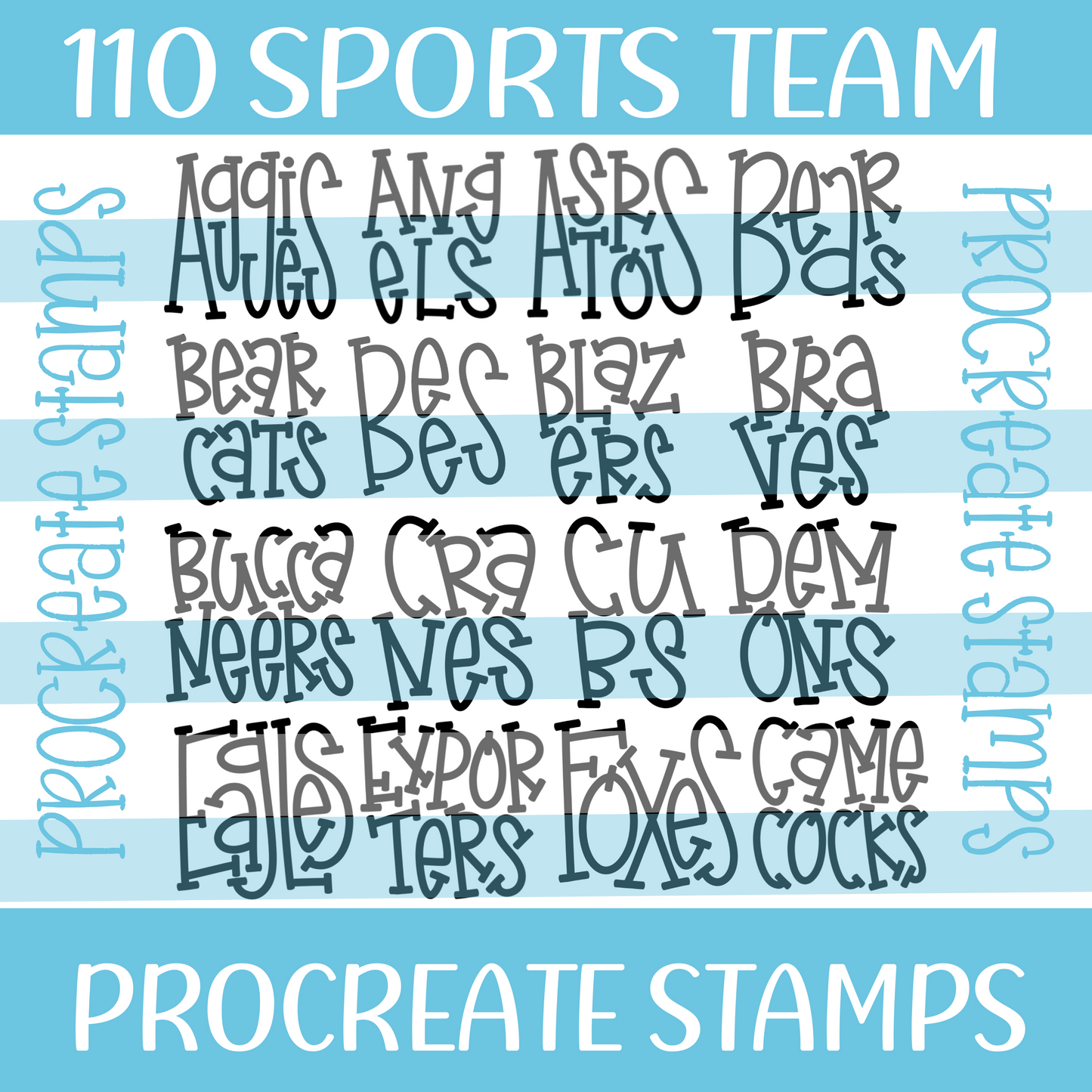 110 SPORT TEAMS PROCREATE STAMPS