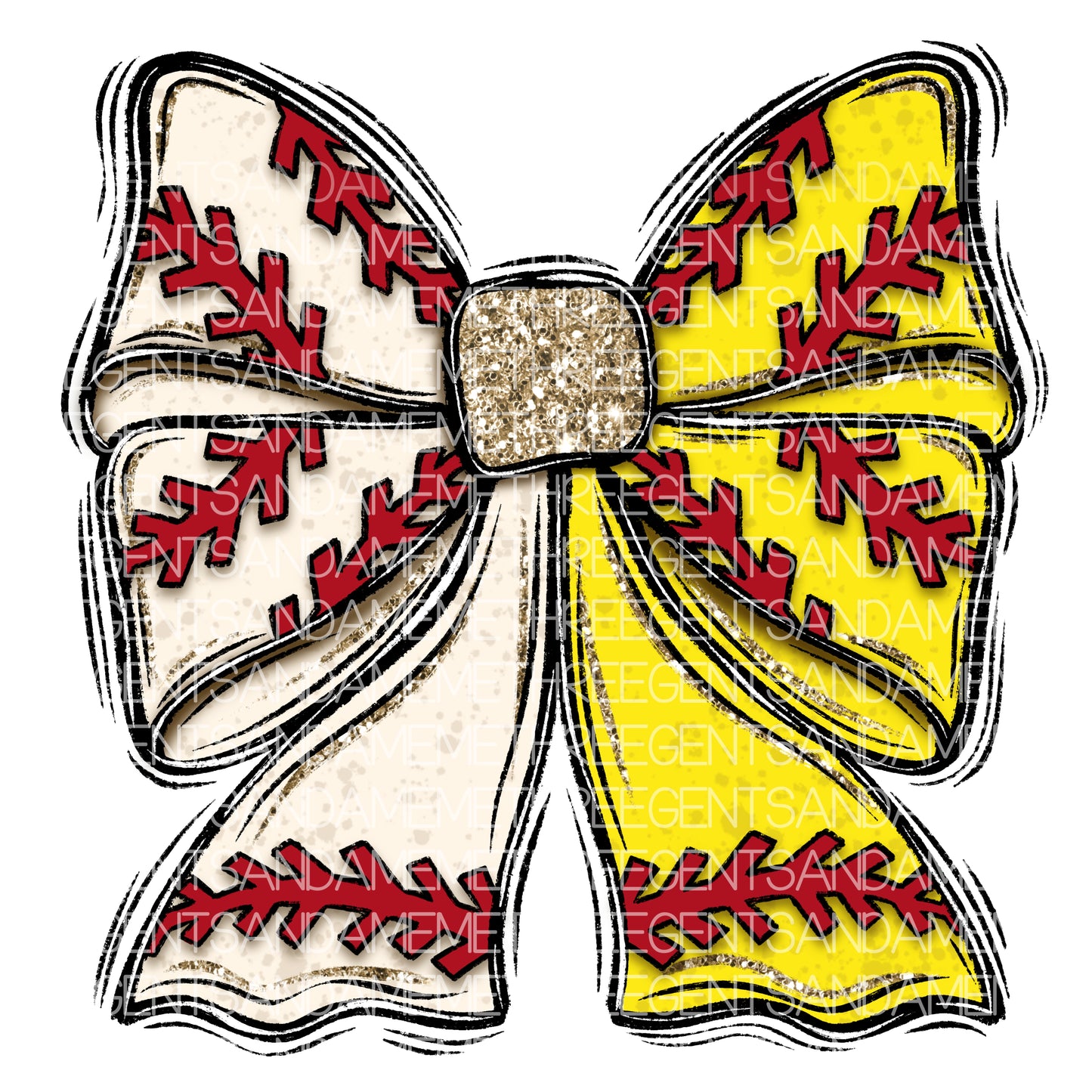 BASEBALL/SOFTBALL COQUETTE BOW PNG DESIGN