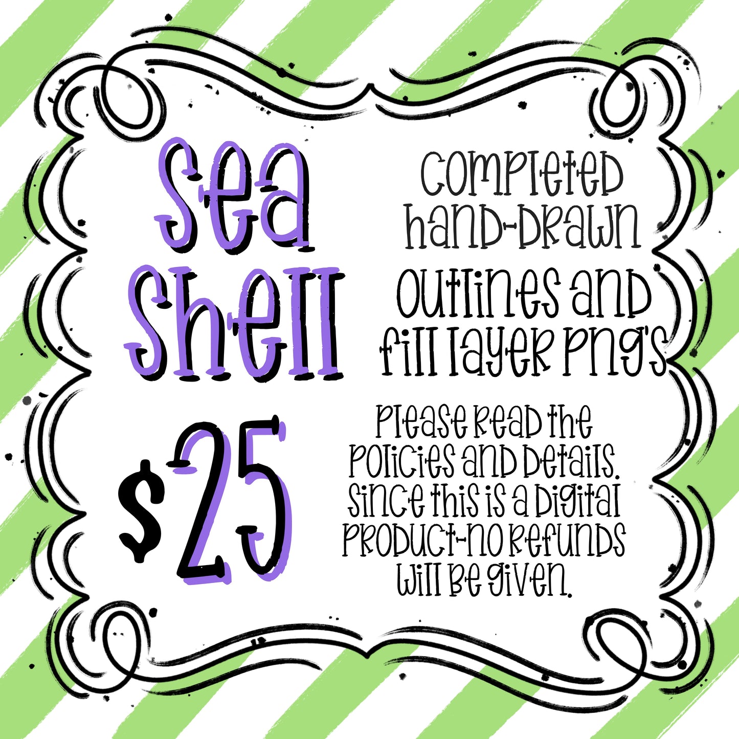 SEASHELL MONOGRAM ALPHA AND FILL LAYERS