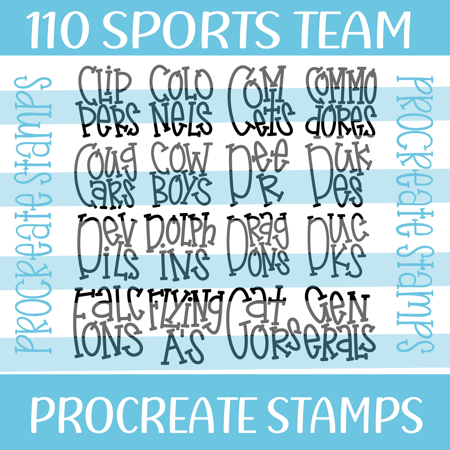 110 SPORT TEAMS PROCREATE STAMPS