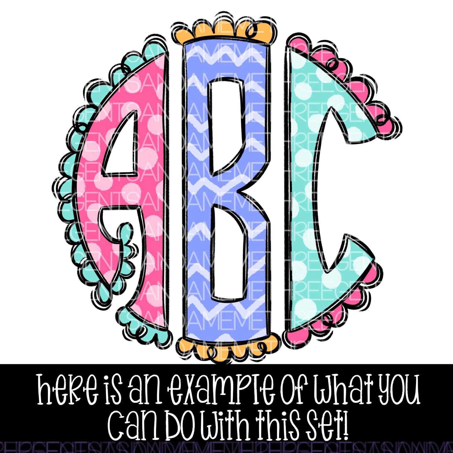 SEASHELL MONOGRAM ALPHA AND FILL LAYERS