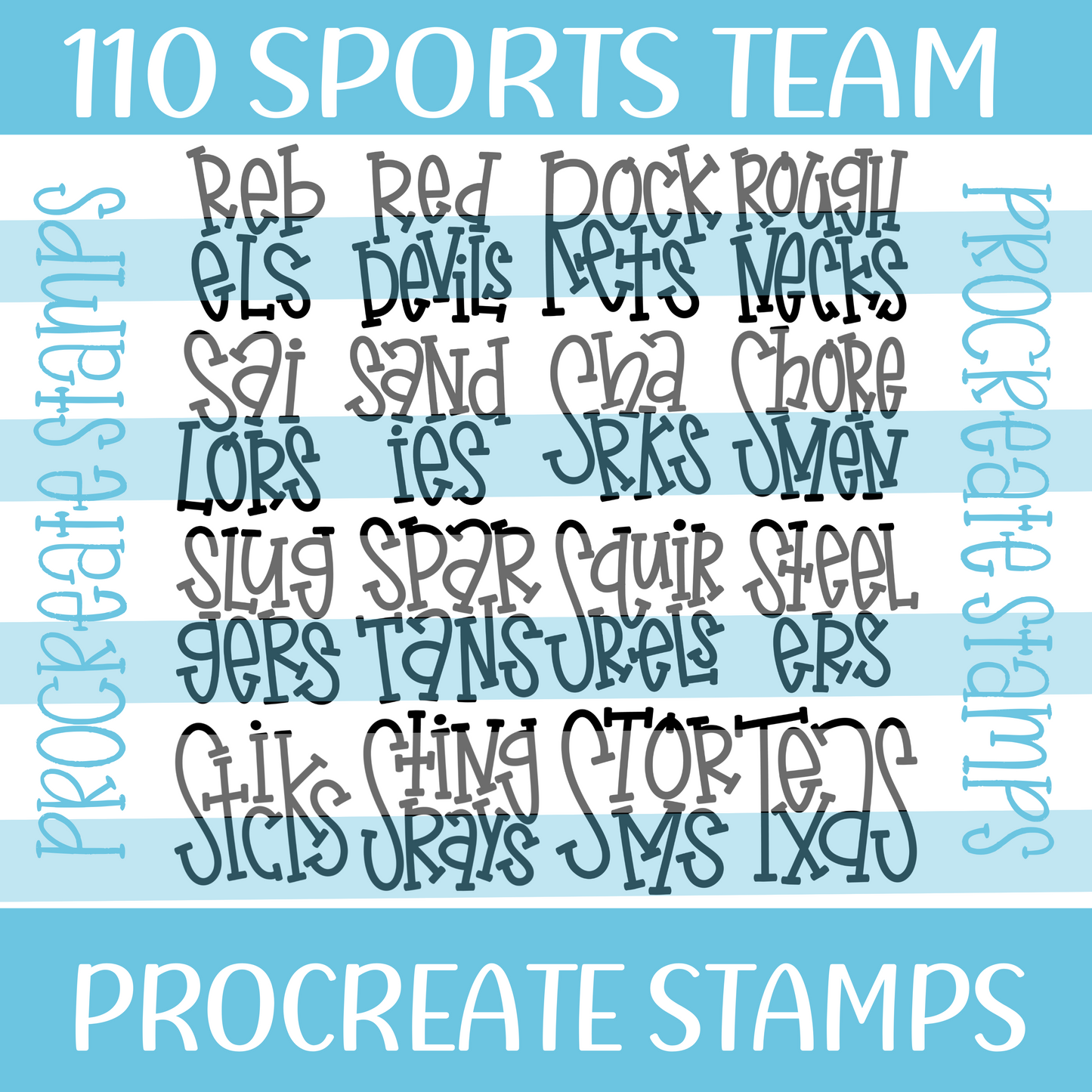 110 SPORT TEAMS PROCREATE STAMPS