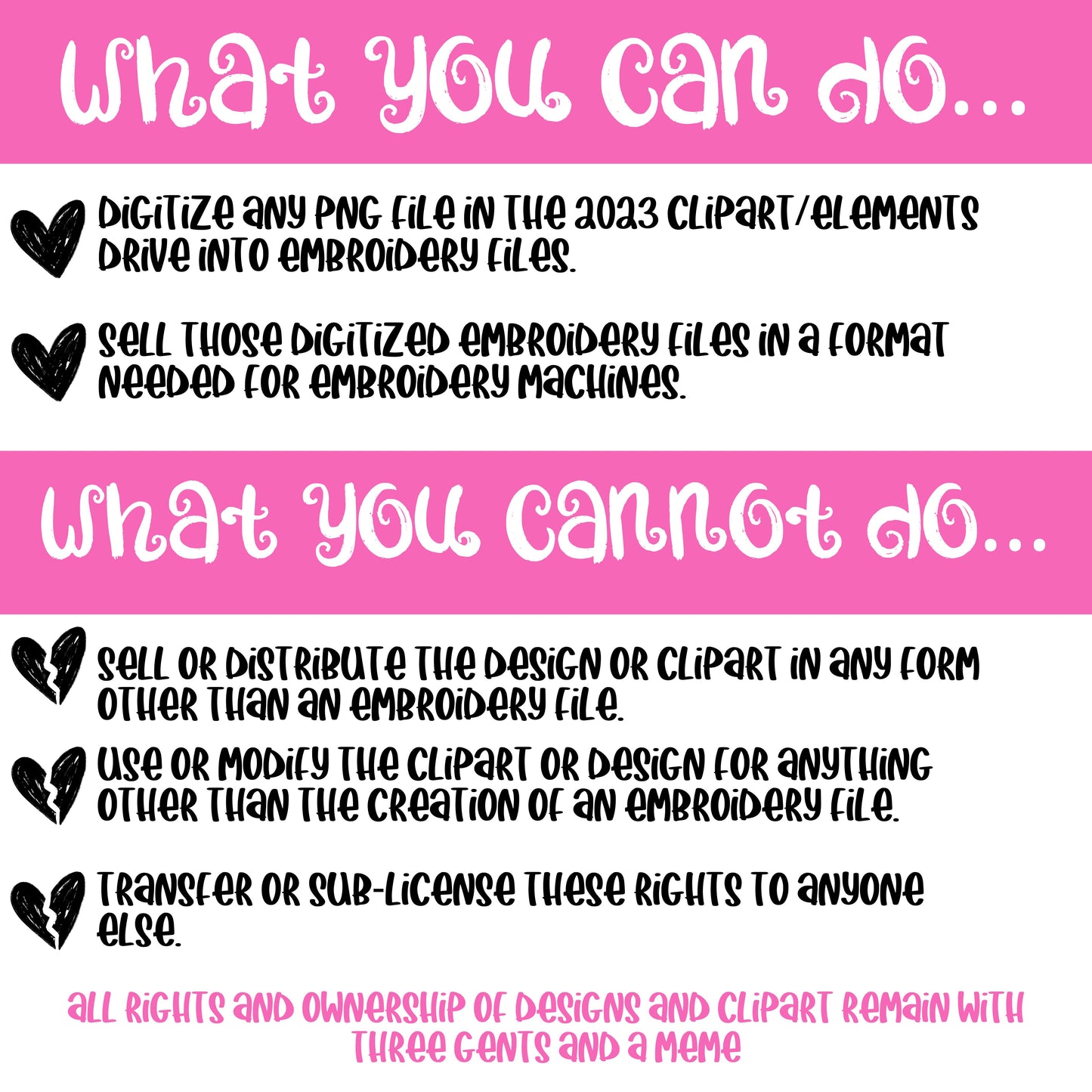 LICENSE TO DIGITIZE THE 2023 CLIPART/ELEMENTS DRIVE