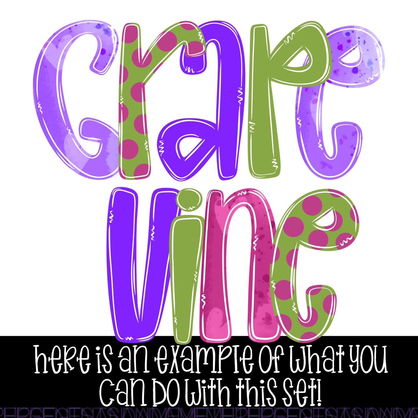 GRAPE VINE EXCLUSIVE ALPHA SET (OUTLINE AND FILL LAYERS)