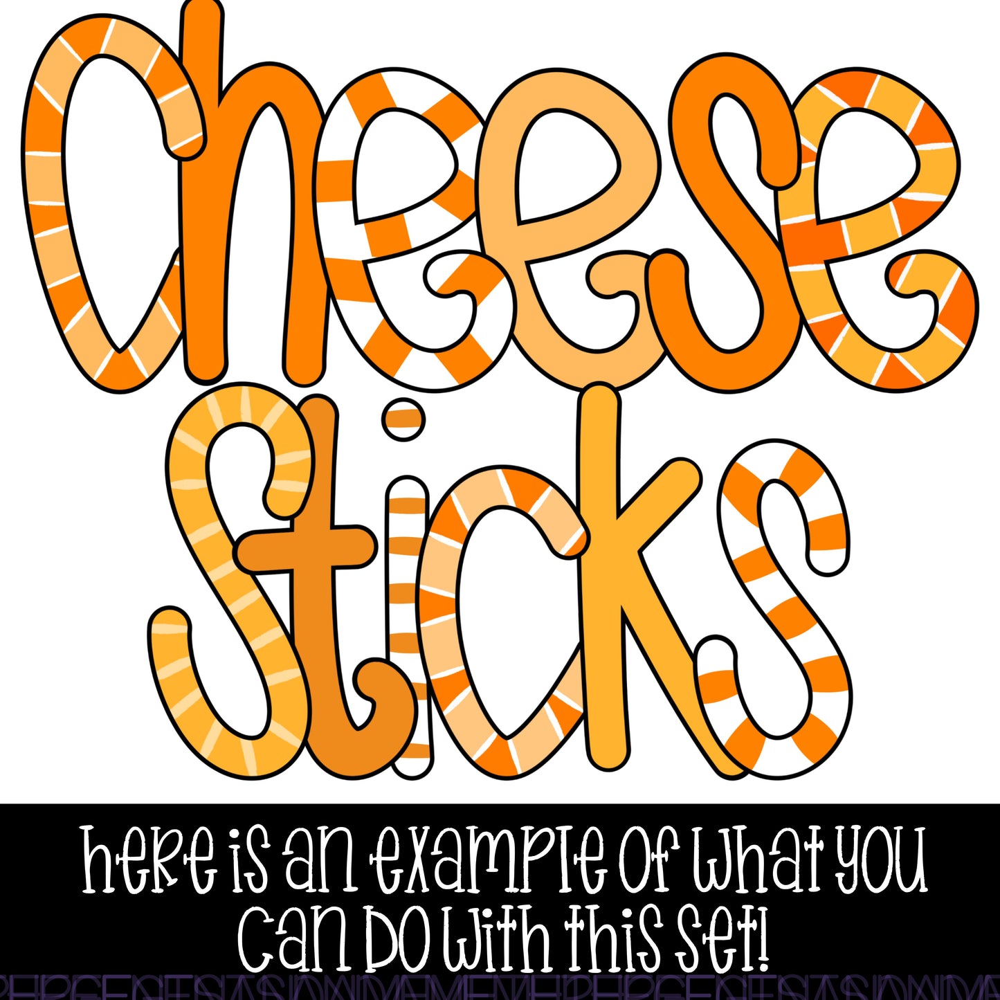 CHEESE STICKS EXCLUSIVE ALPHA SET (OUTLINE AND FILL LAYERS)