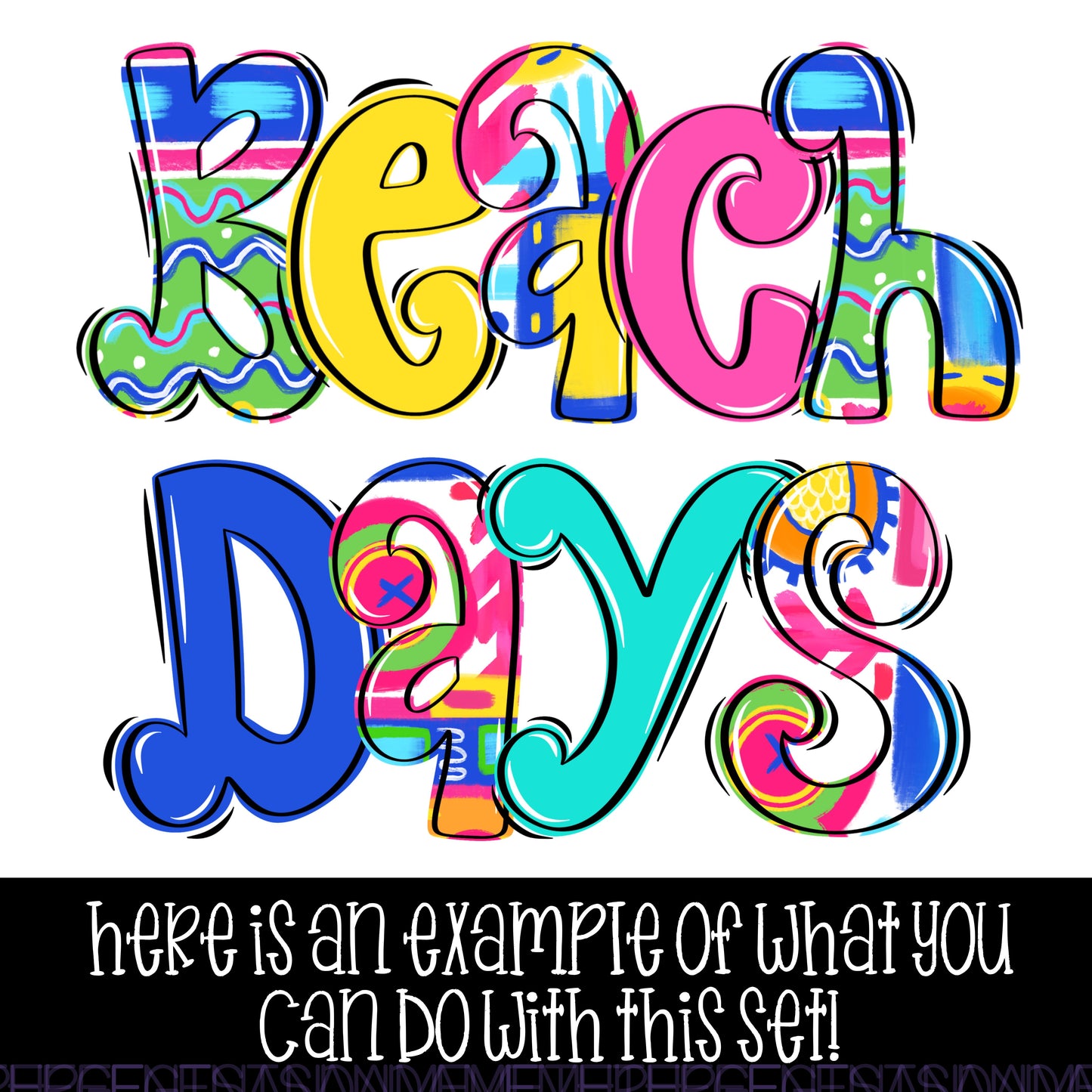 BEACH DAYS EXCLUSIVE ALPHA SET (OUTLINE AND FILL LAYERS)