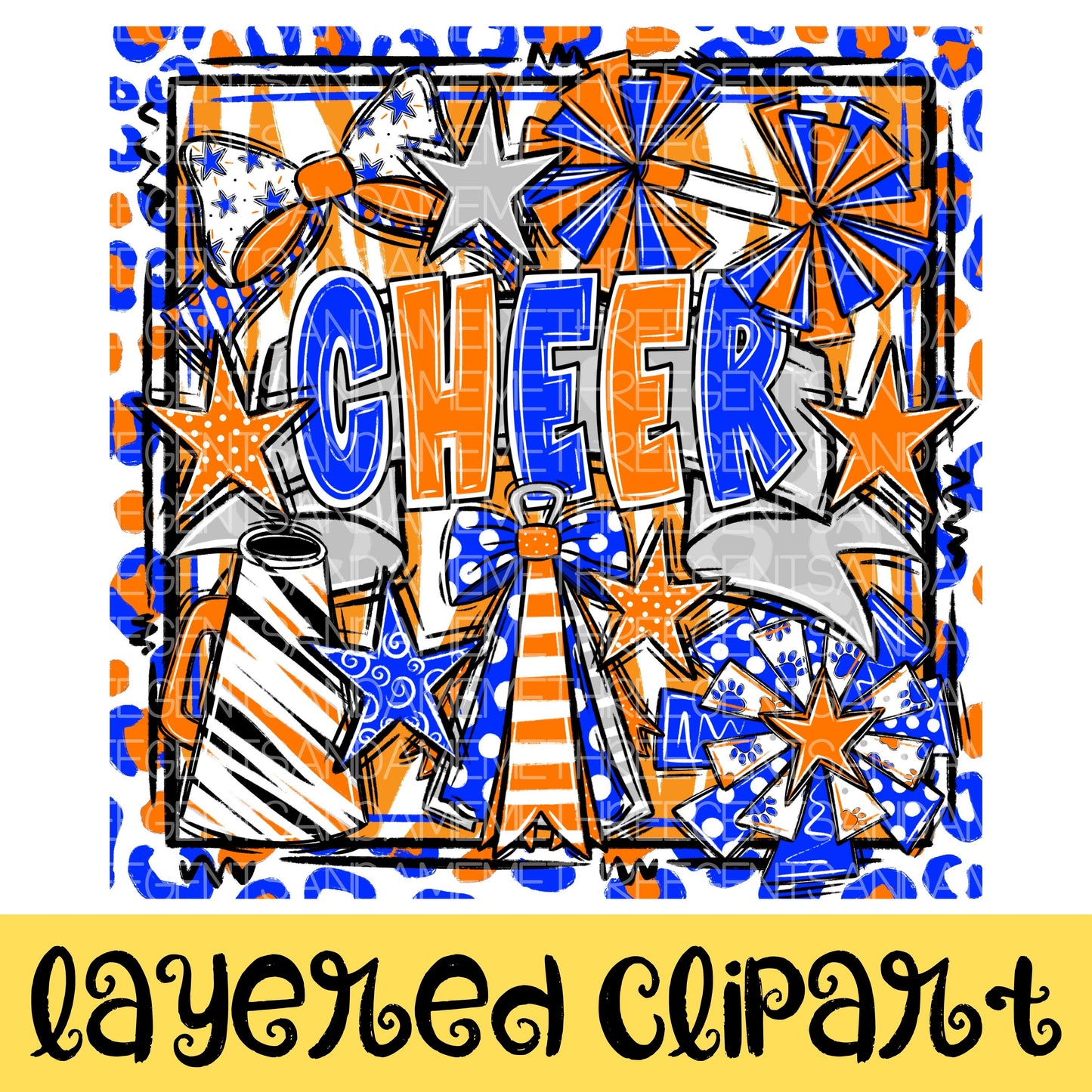 CHEER LAYERED CLIPART COLLECTION