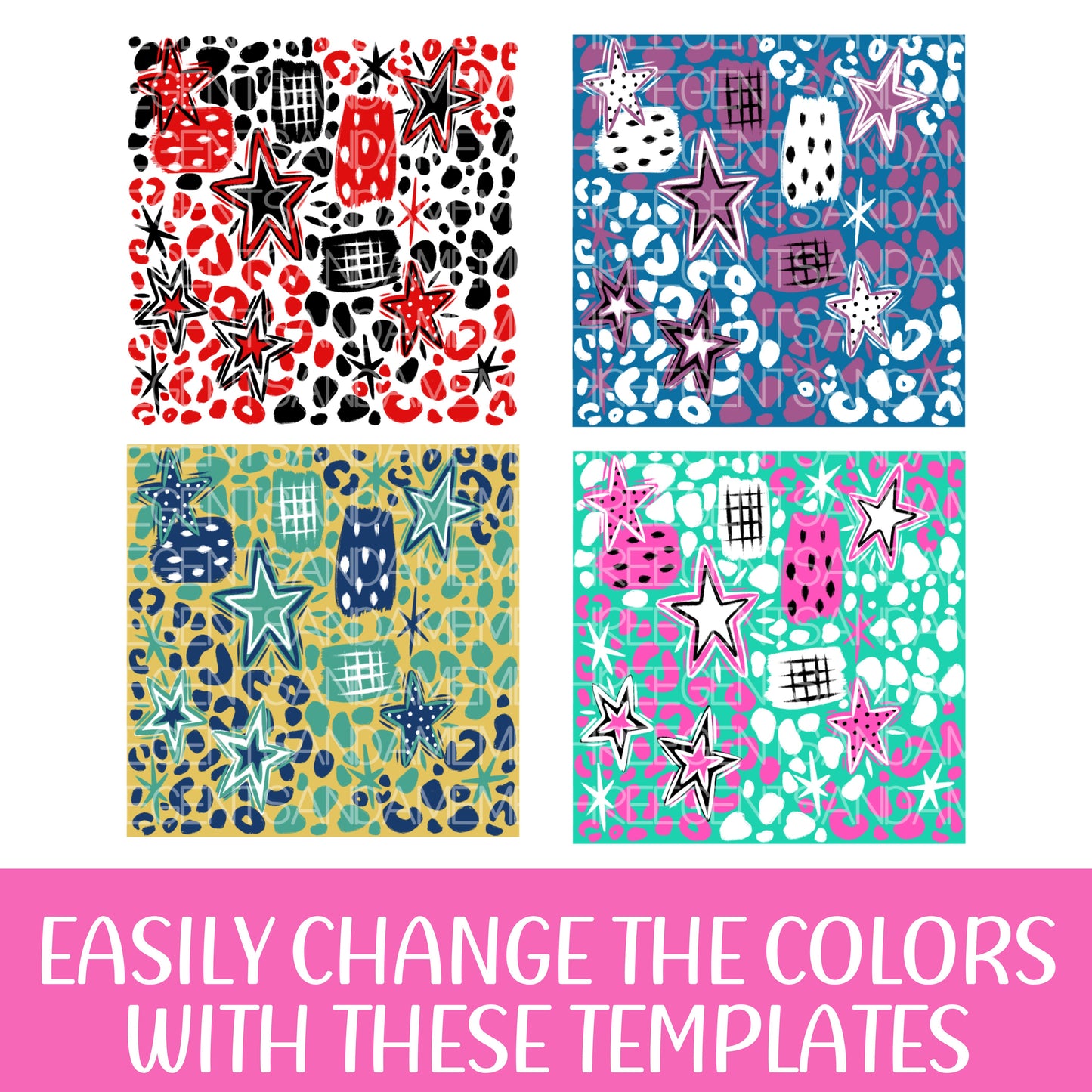 FUNKY AND FUN PROCREATE DIGITAL PAPER TEMPLATES