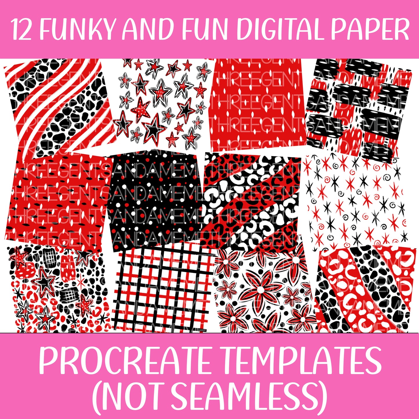 FUNKY AND FUN PROCREATE DIGITAL PAPER TEMPLATES