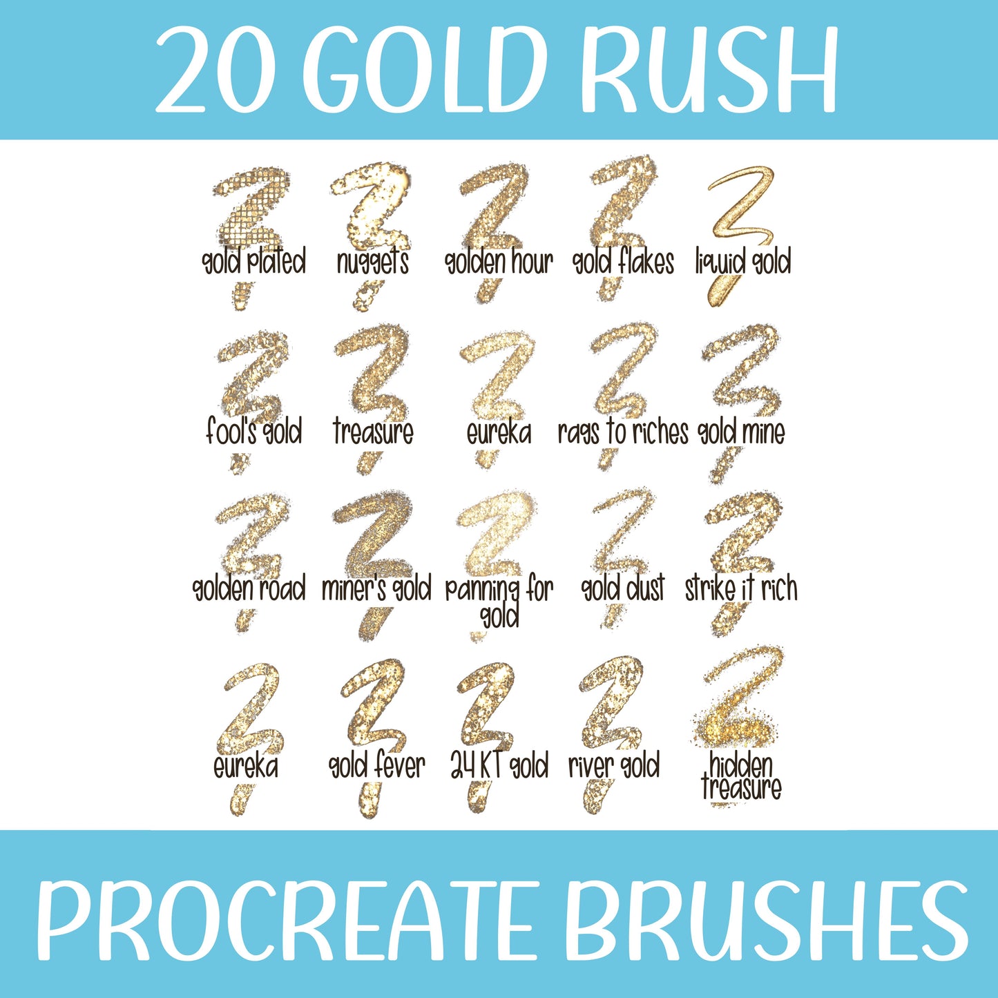 GOLD RUSH PROCREATE BRUSH SET