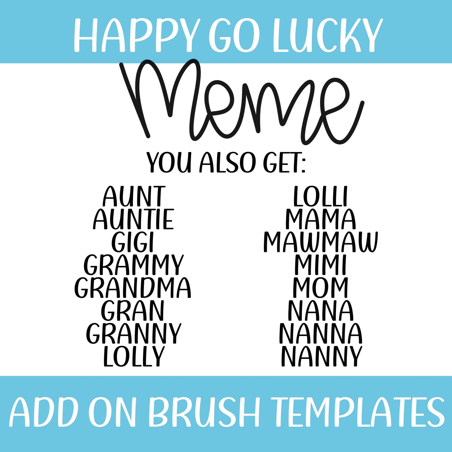 HAPPY GO LUCK ADD ON PROCREATE TEMPLATE STAMPS