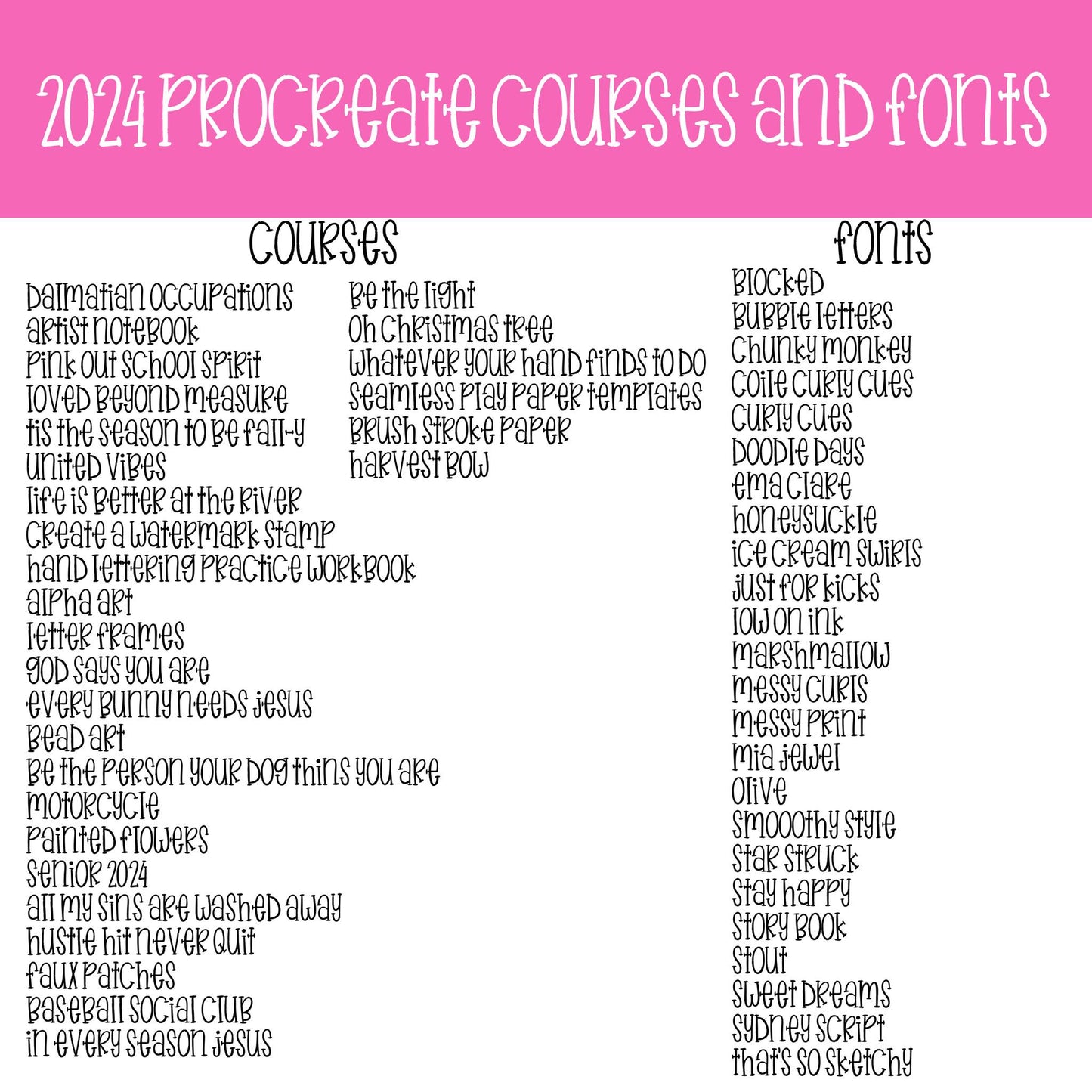 2024 PROCREATE COURSE DRIVE