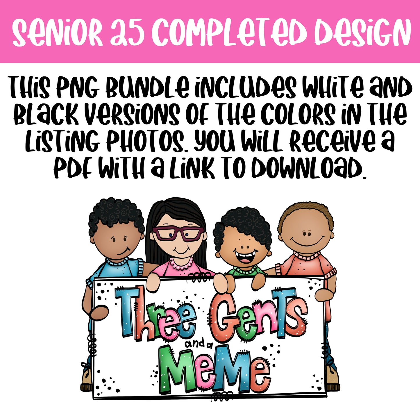 SENIOR 25 COMPLETED PNG DESIGN BUNDLE