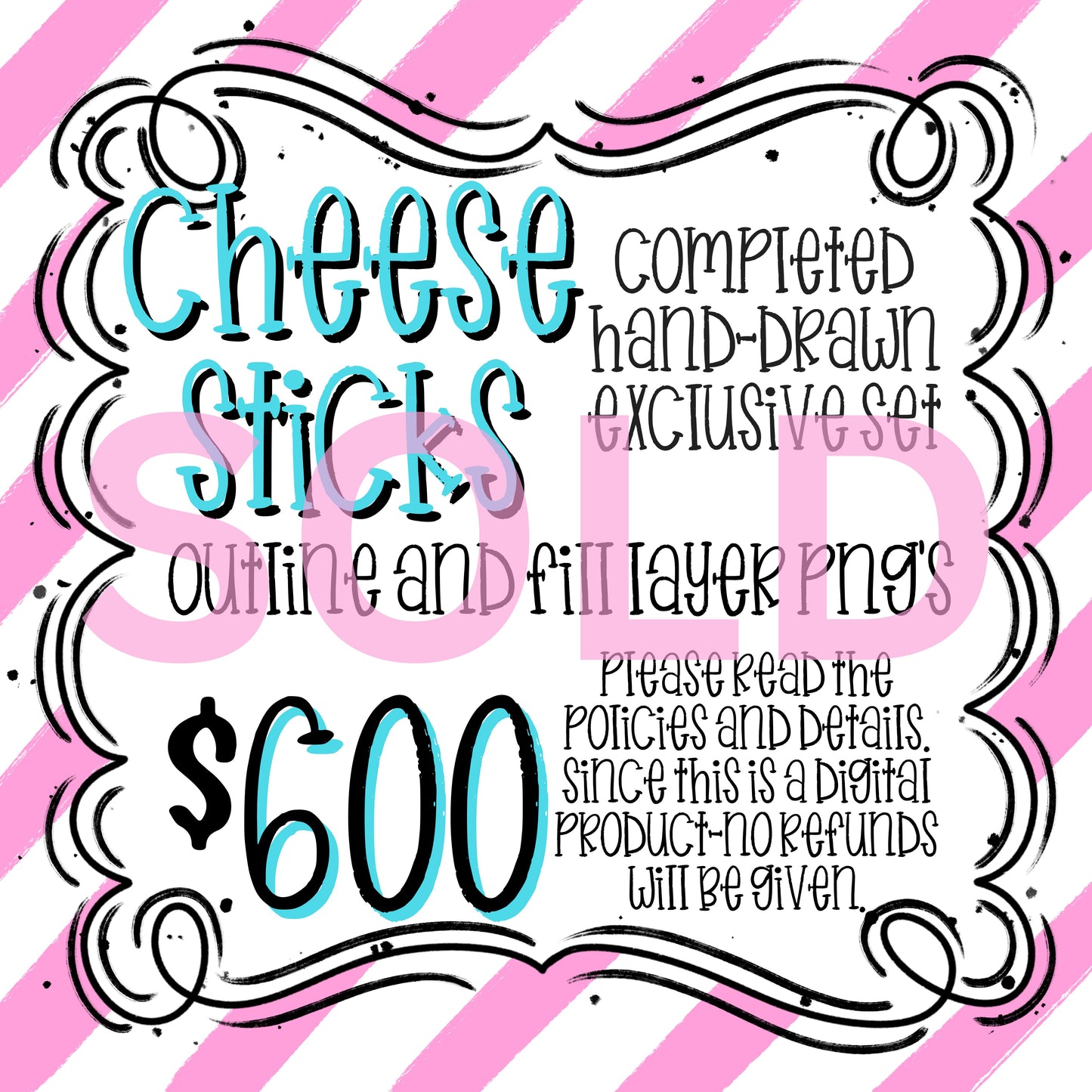 CHEESE STICKS EXCLUSIVE ALPHA SET (OUTLINE AND FILL LAYERS)