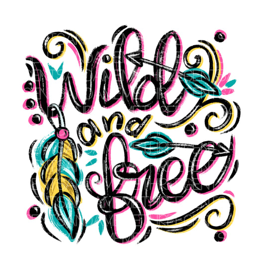 WILD AND FREE PNG DESIGN