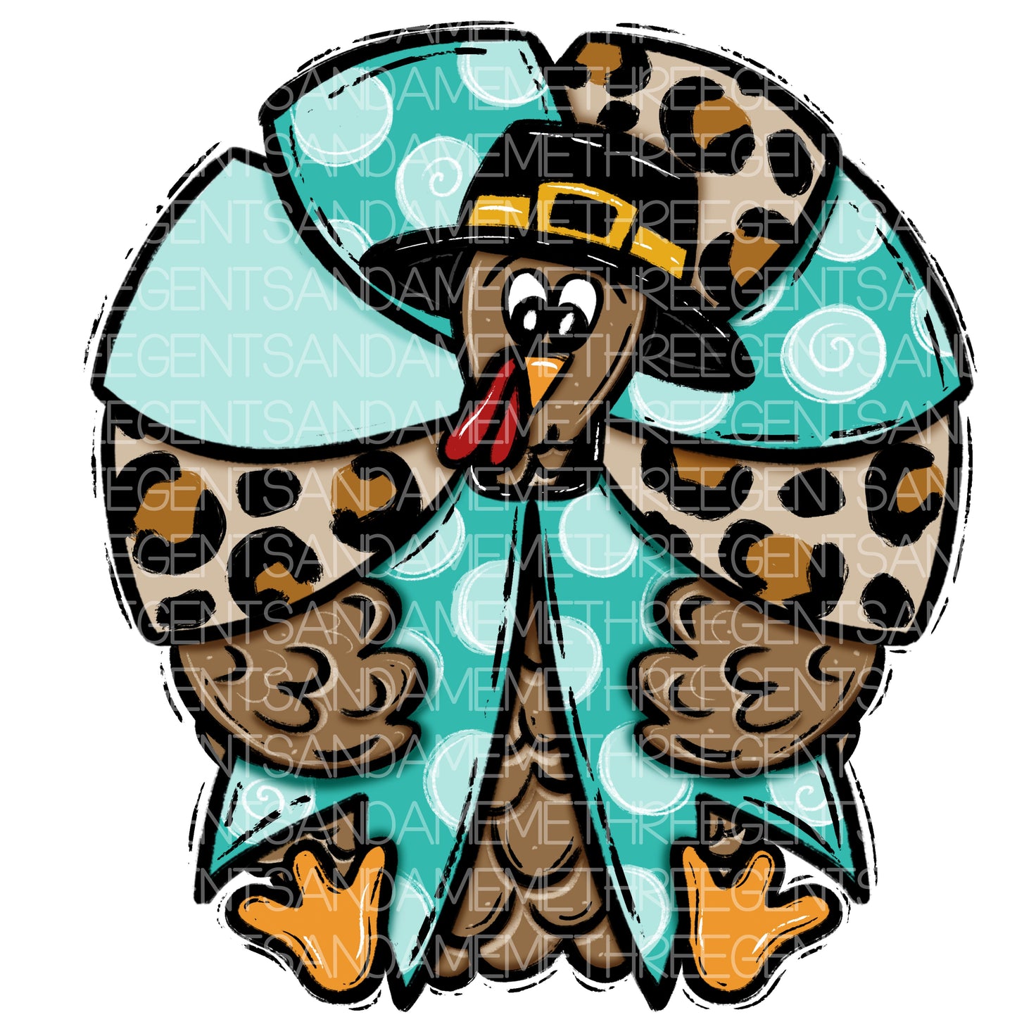 TURKEY COQUETTE BOW PNG DESIGN