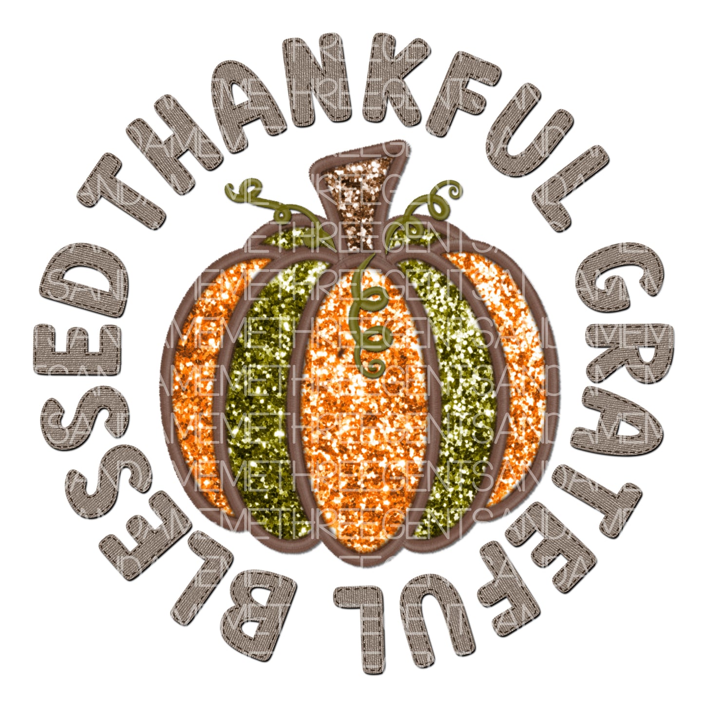 THANKFUL GRATEFUL BLESSED PNG DESIGN