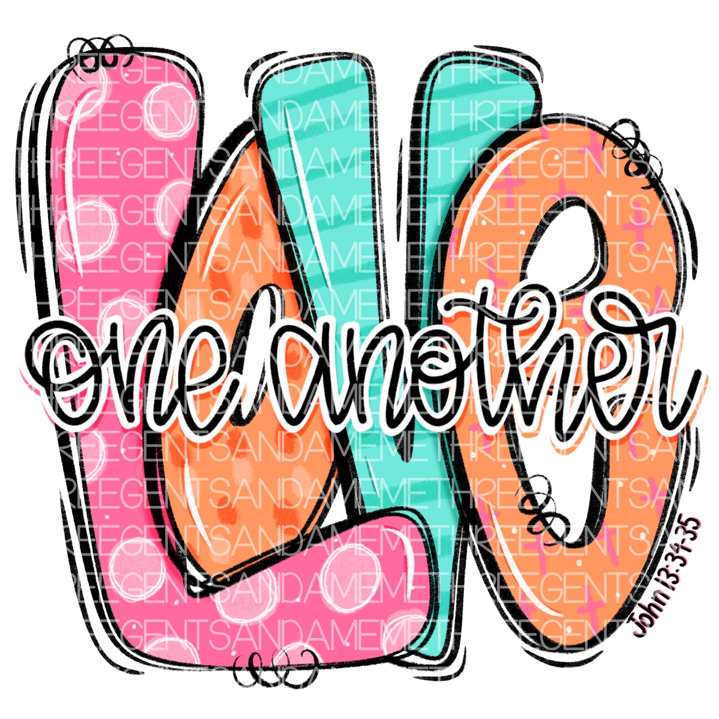 LOVE ONE ANOTHER PNG DESIGN