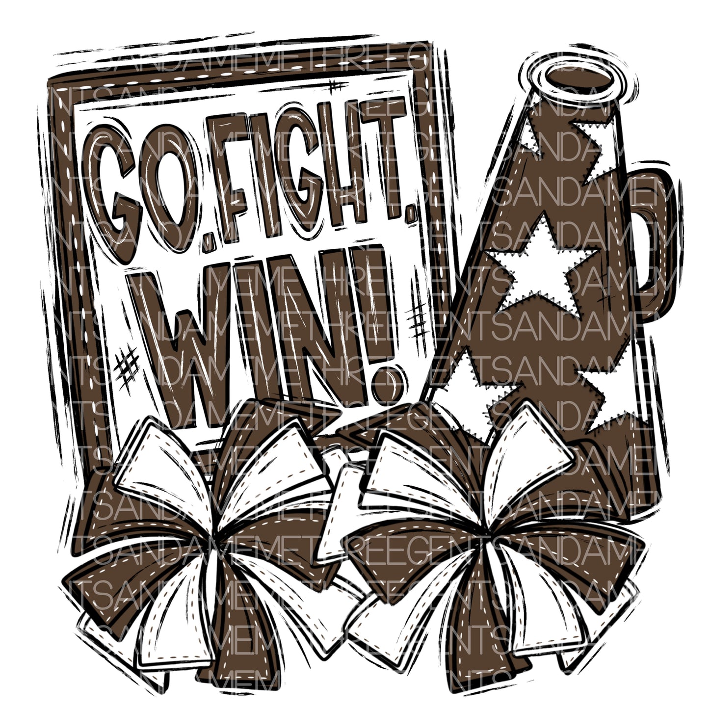 GO FIGHT WIN CHEER PNG DESIGN