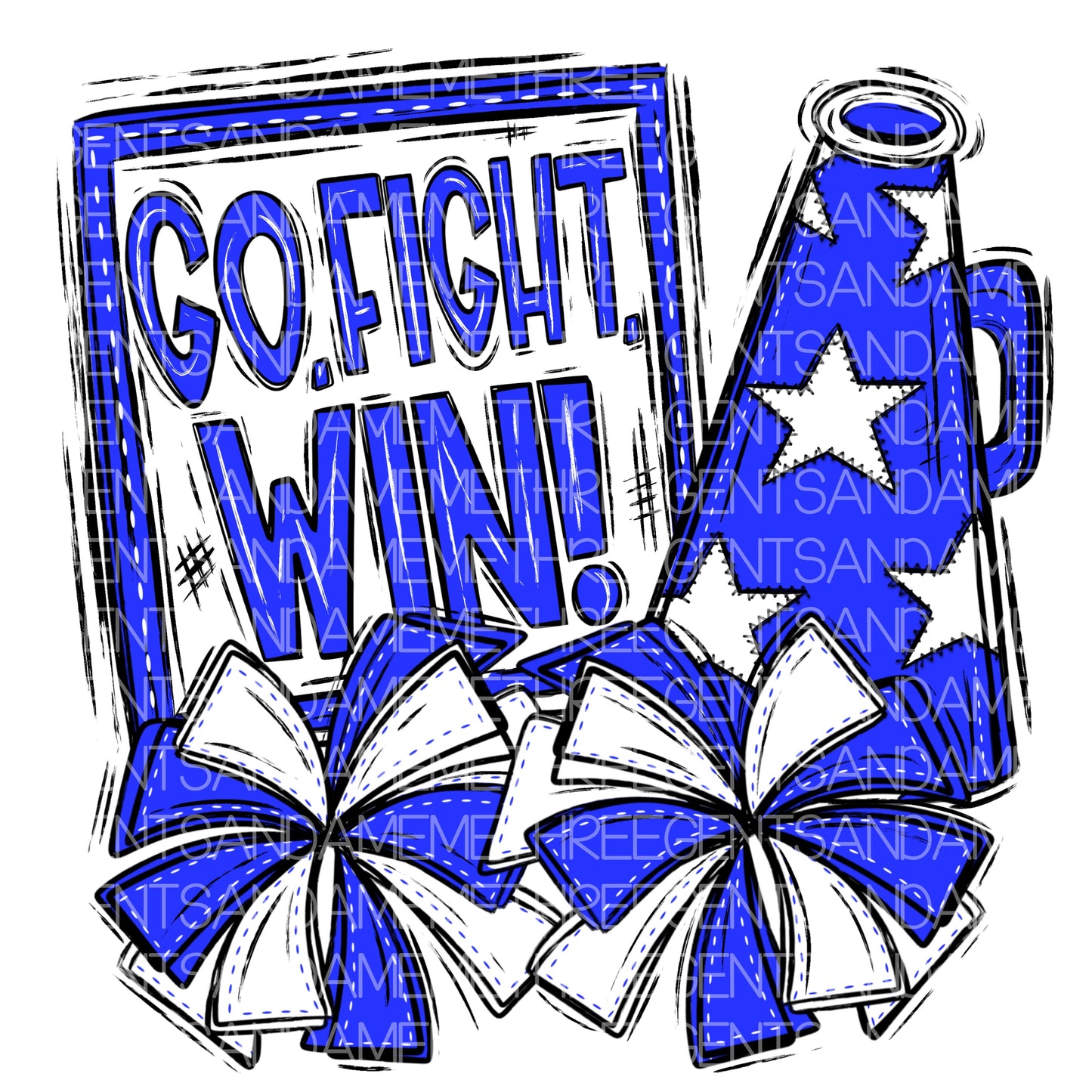 GO FIGHT WIN CHEER PNG DESIGN