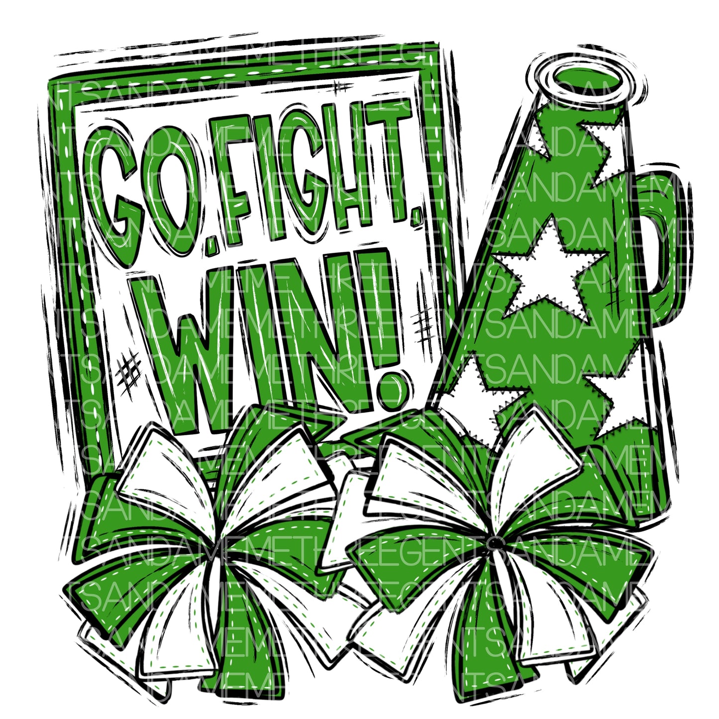 GO FIGHT WIN CHEER PNG DESIGN