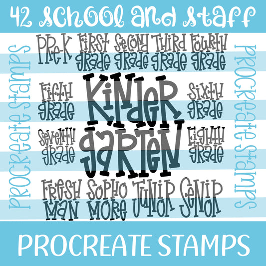 SCHOOL STAFF AND GRADES PROCREATE STAMPS