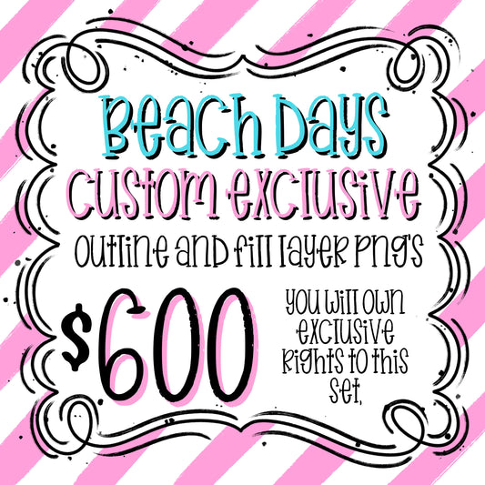 BEACH DAYS EXCLUSIVE ALPHA SET (OUTLINE AND FILL LAYERS)