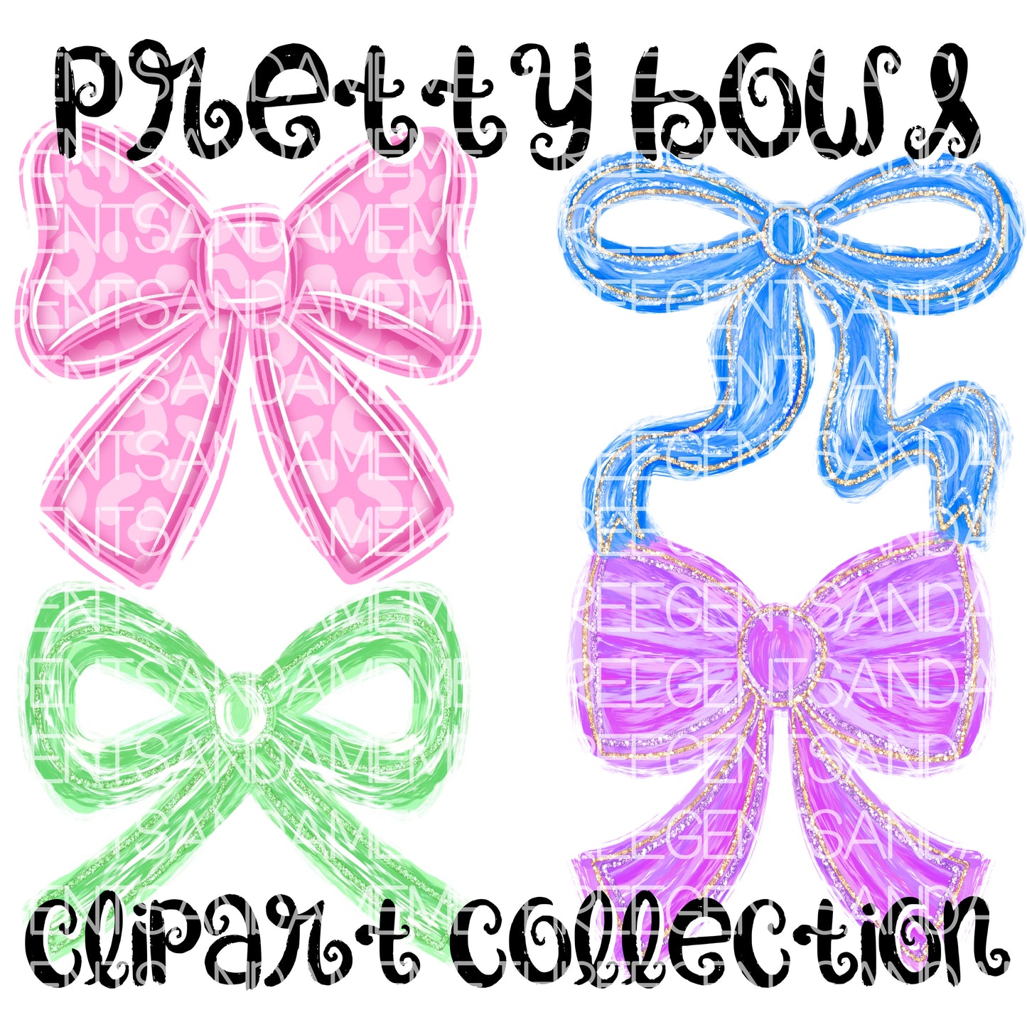 PRETTY BOWS CLIPART COLLECTION (47 BOWS INCLUDED!)