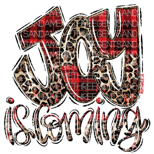 JOY IS COMING PNG DESIGN