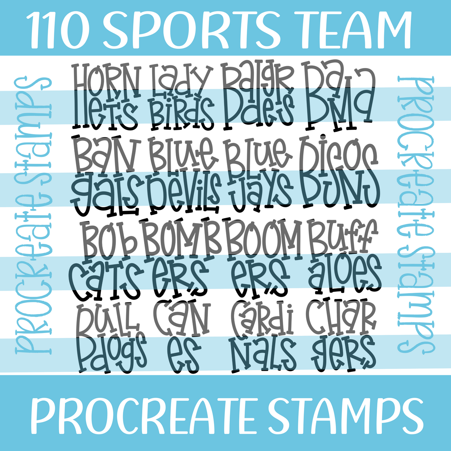 110 SPORT TEAMS PROCREATE STAMPS