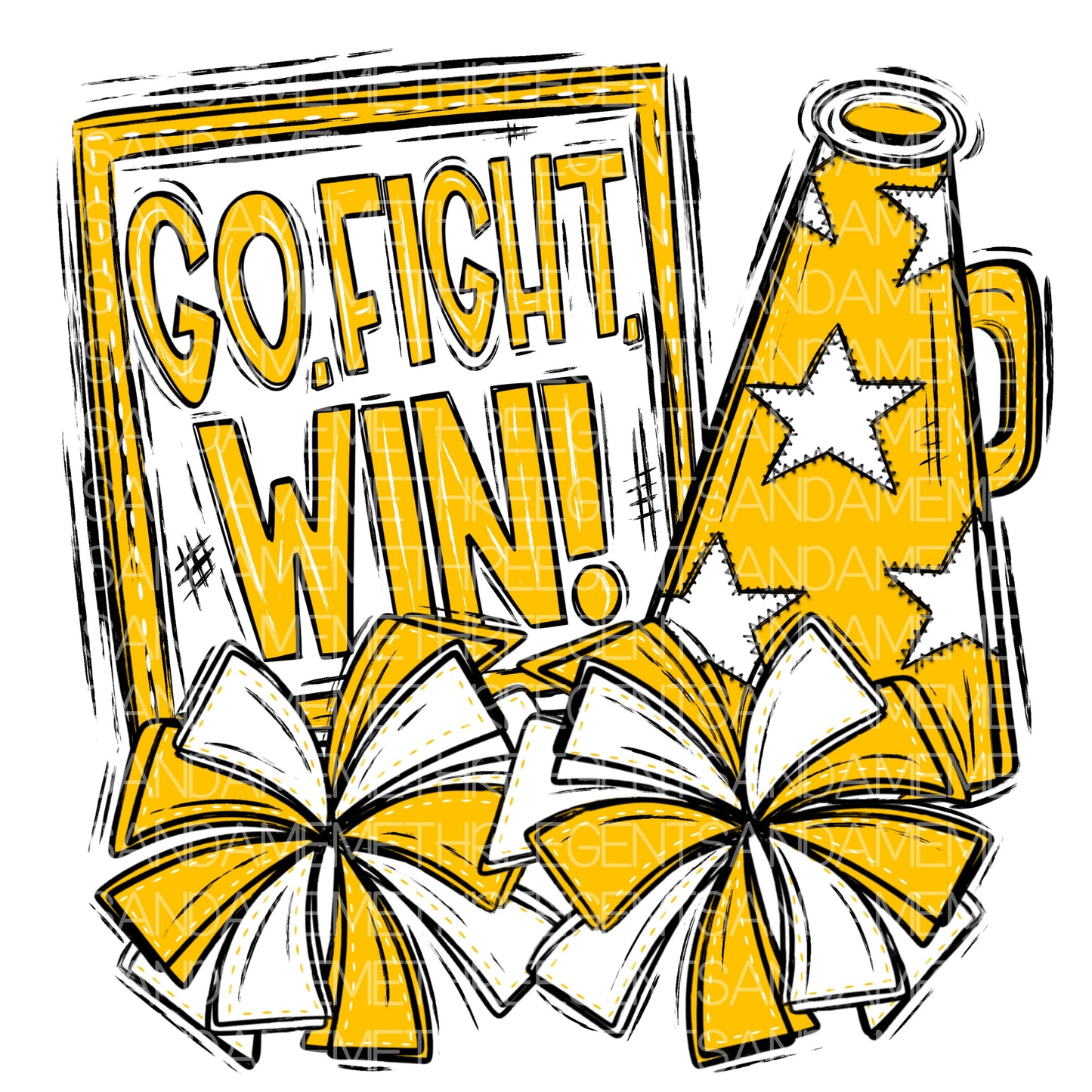 GO FIGHT WIN CHEER PNG DESIGN