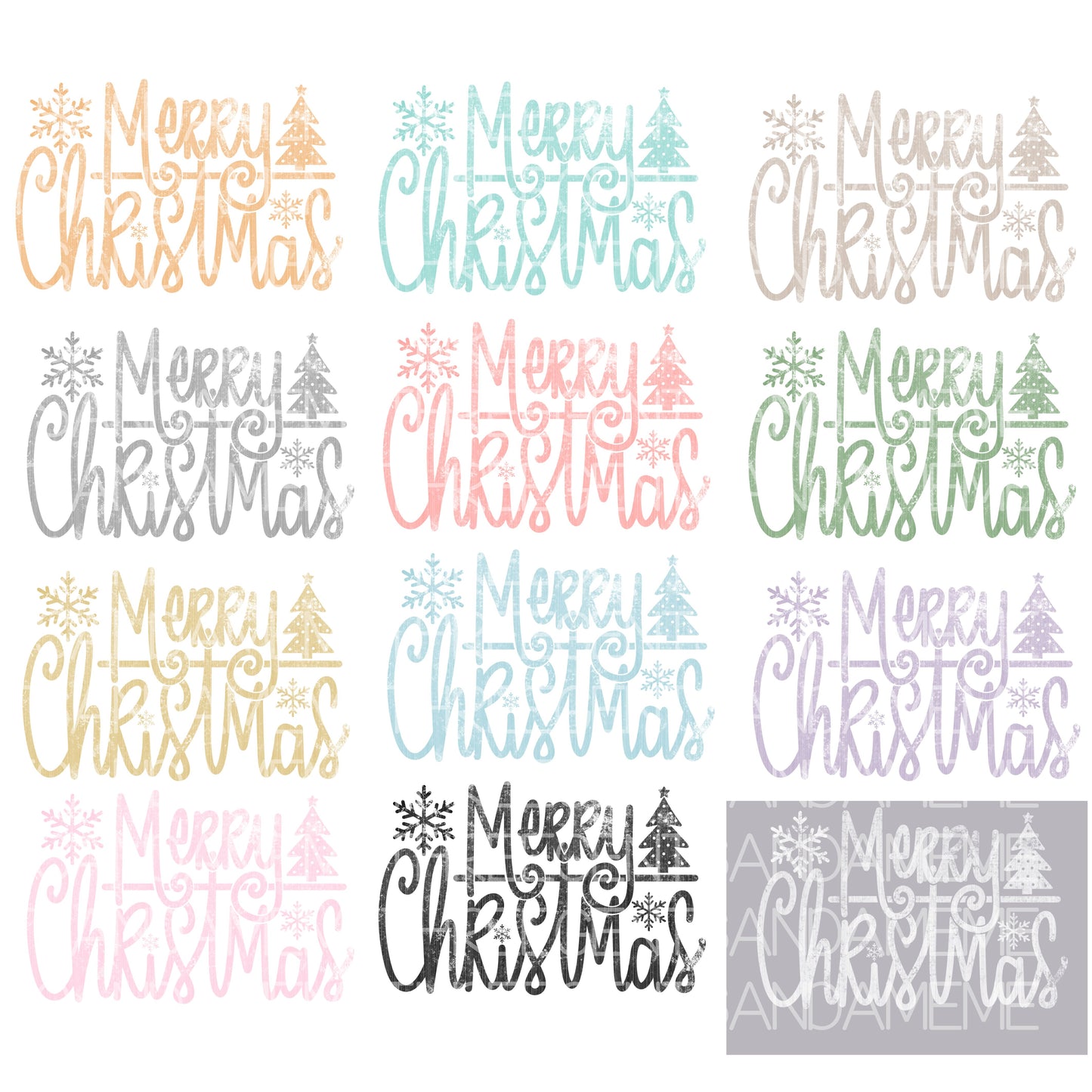 MERRY CHRISTMAS WITH TREE PNG DESIGN