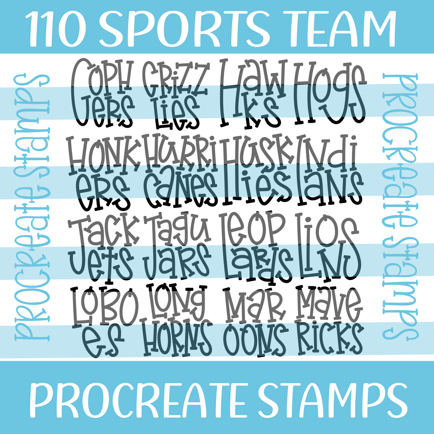 110 SPORT TEAMS PROCREATE STAMPS