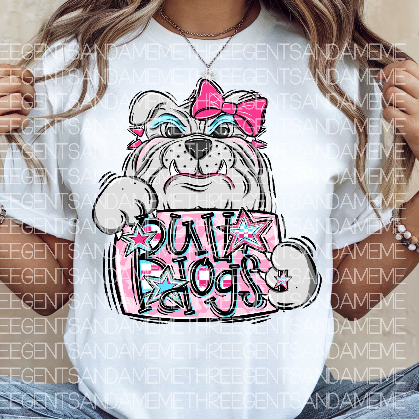BULLDOGS WITH BOW PNG COMPLETED DESIGN