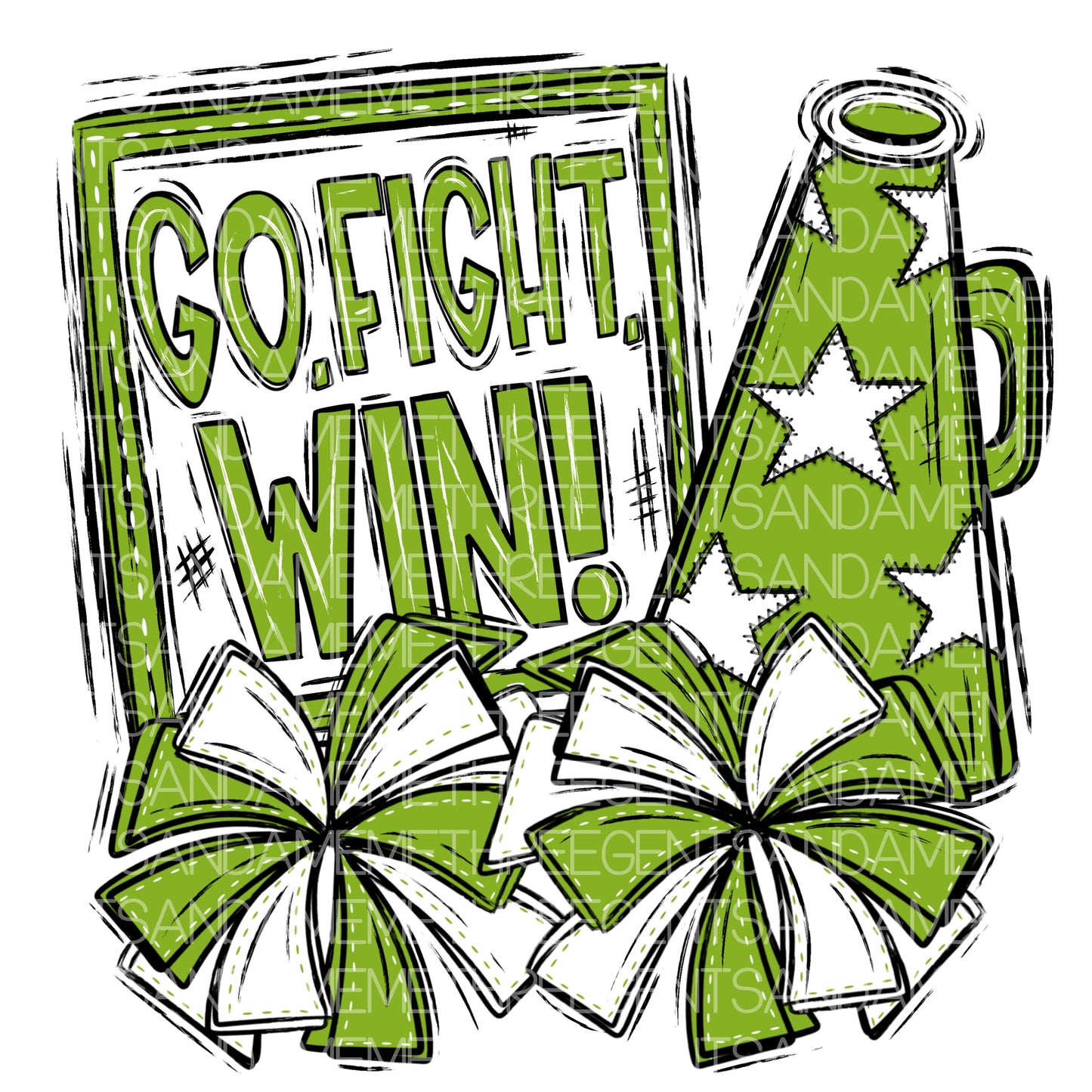 GO FIGHT WIN CHEER PNG DESIGN