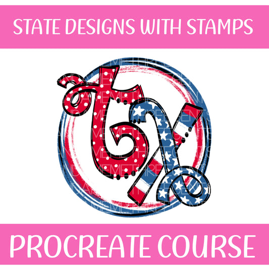 STATE DESIGNS WITH STAMPS PROCREATE COURSE