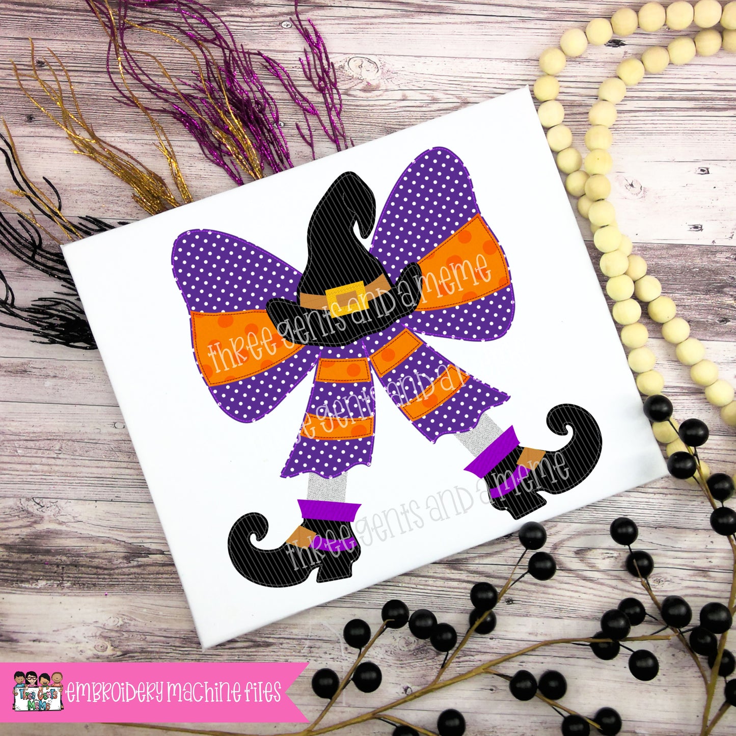 WITCH COQUETTE BOW EMBROIDERY MACHINE FILE