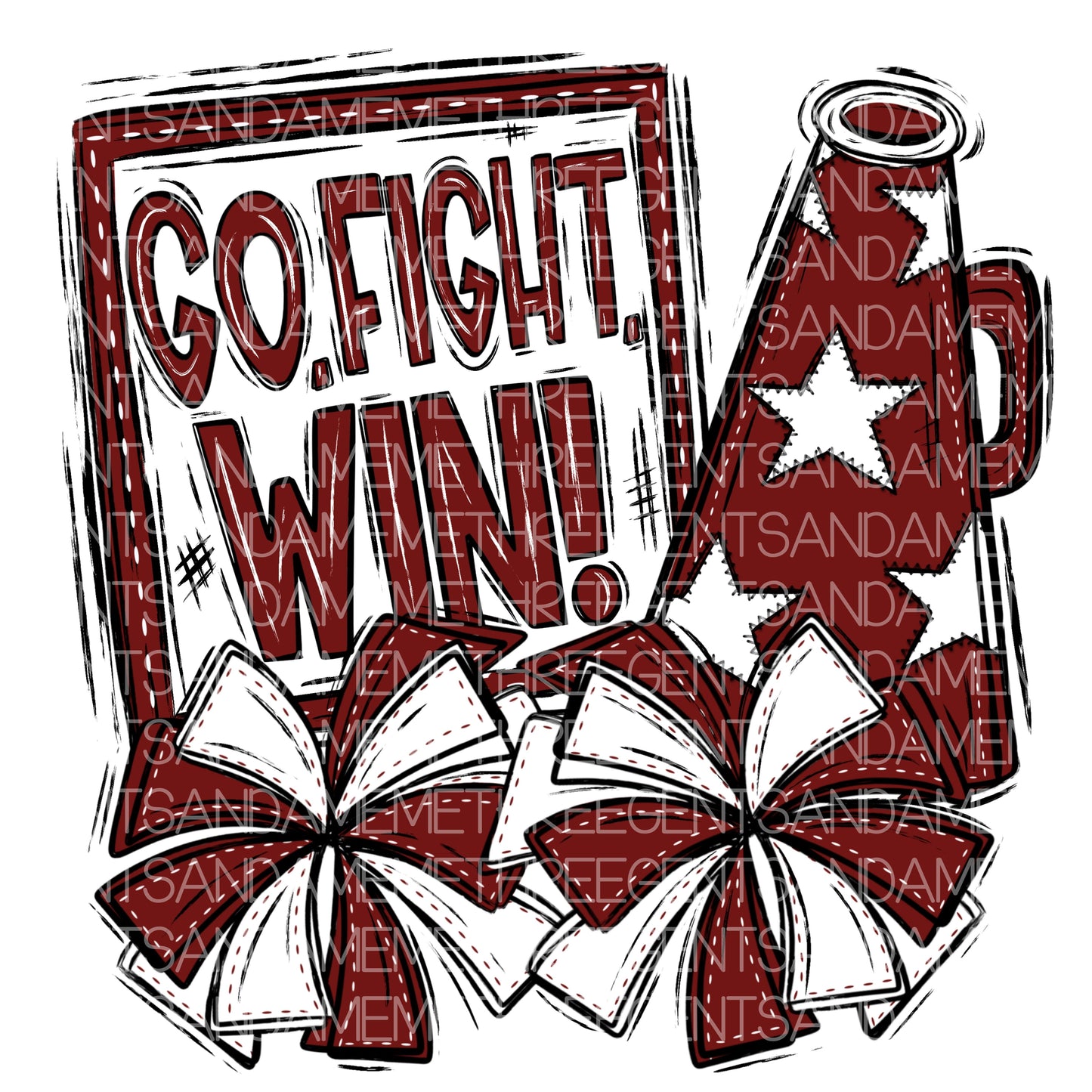 GO FIGHT WIN CHEER PNG DESIGN