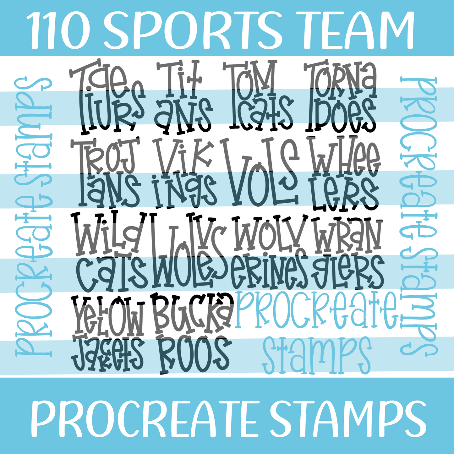 110 SPORT TEAMS PROCREATE STAMPS