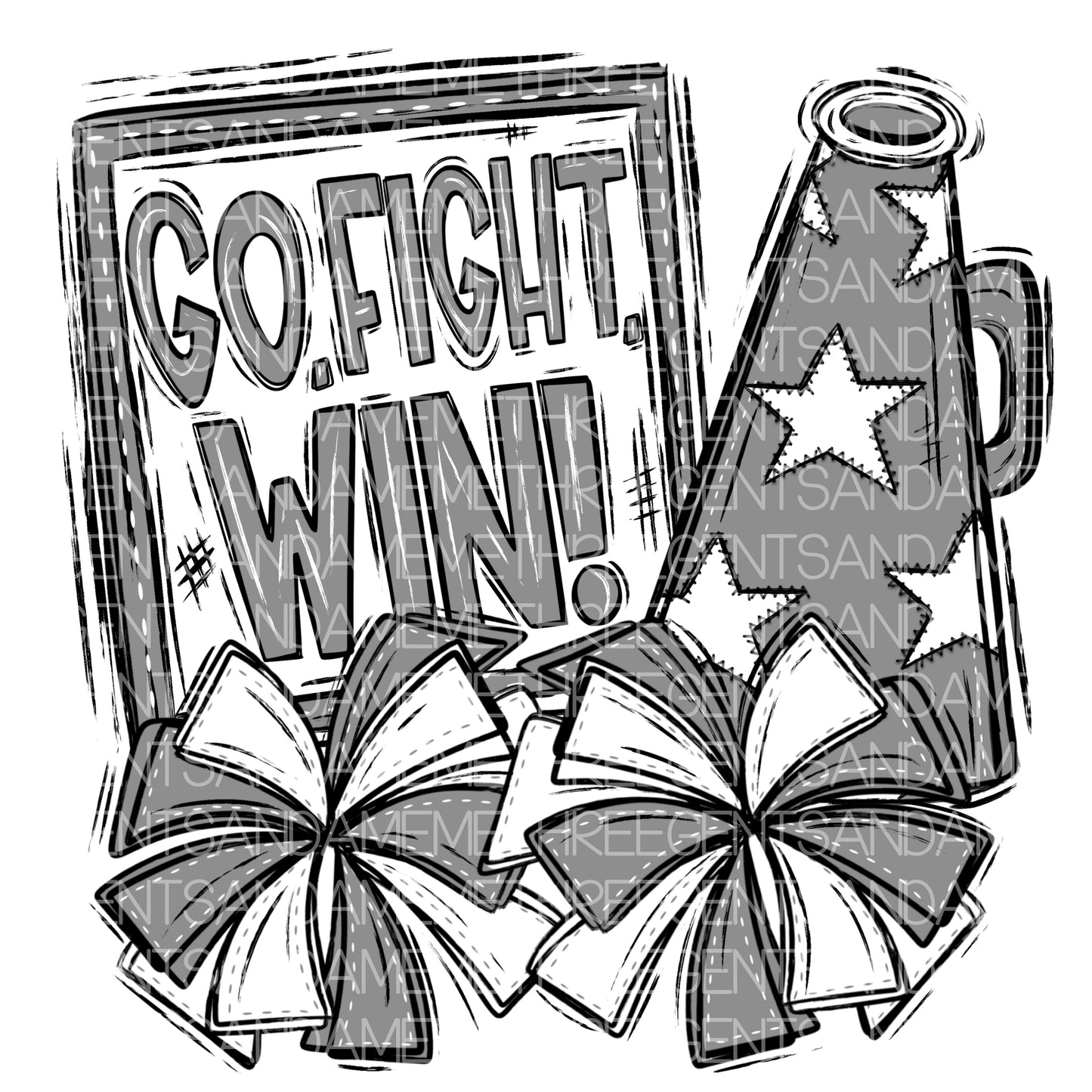 GO FIGHT WIN CHEER PNG DESIGN