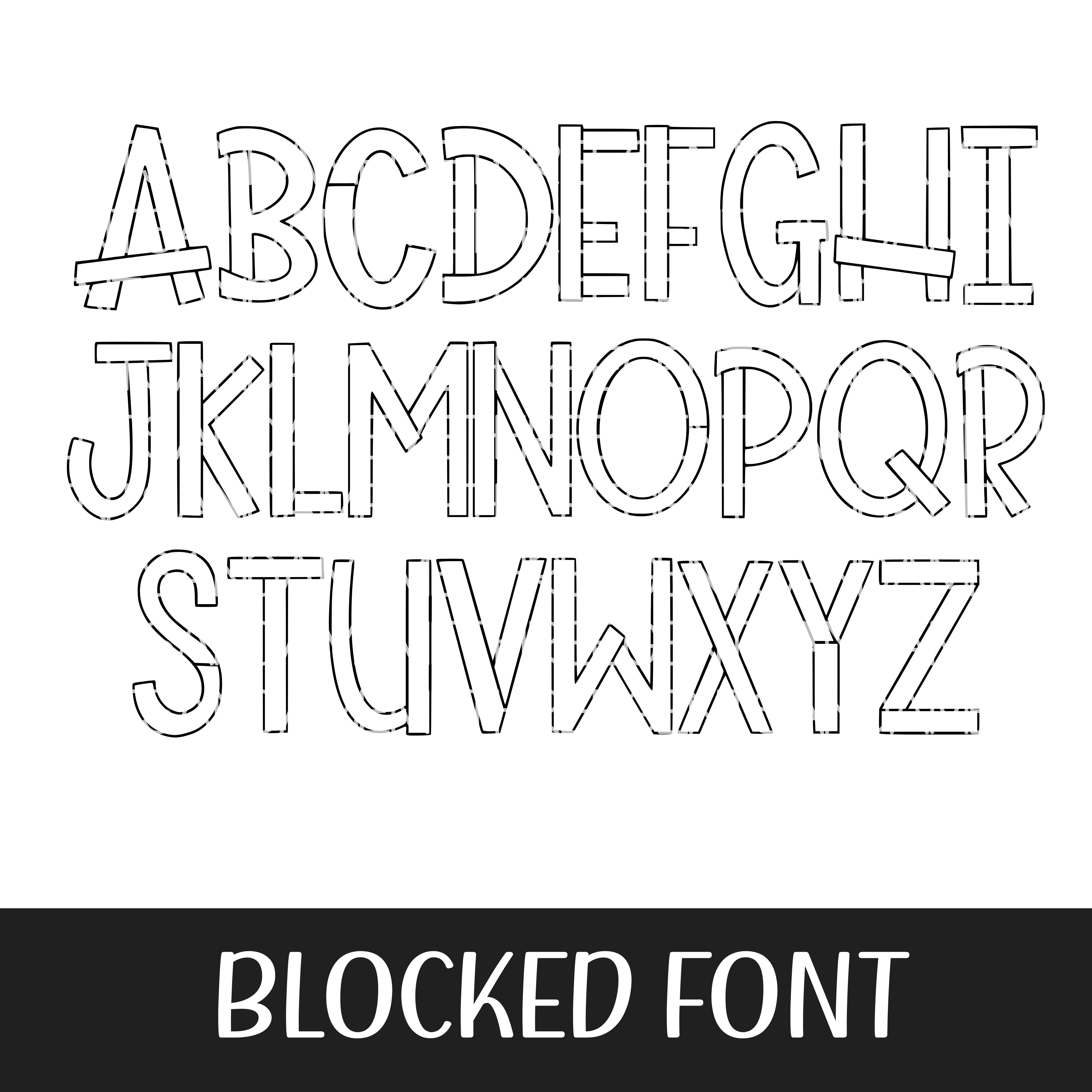 BLOCKED FONT – threegentsandameme