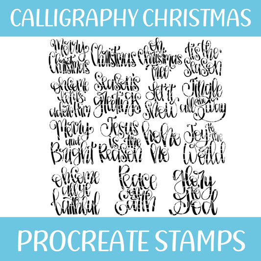 HANDWRITTEN CALLIGRAPHY CHRISTMAS PROCREATE STAMPS