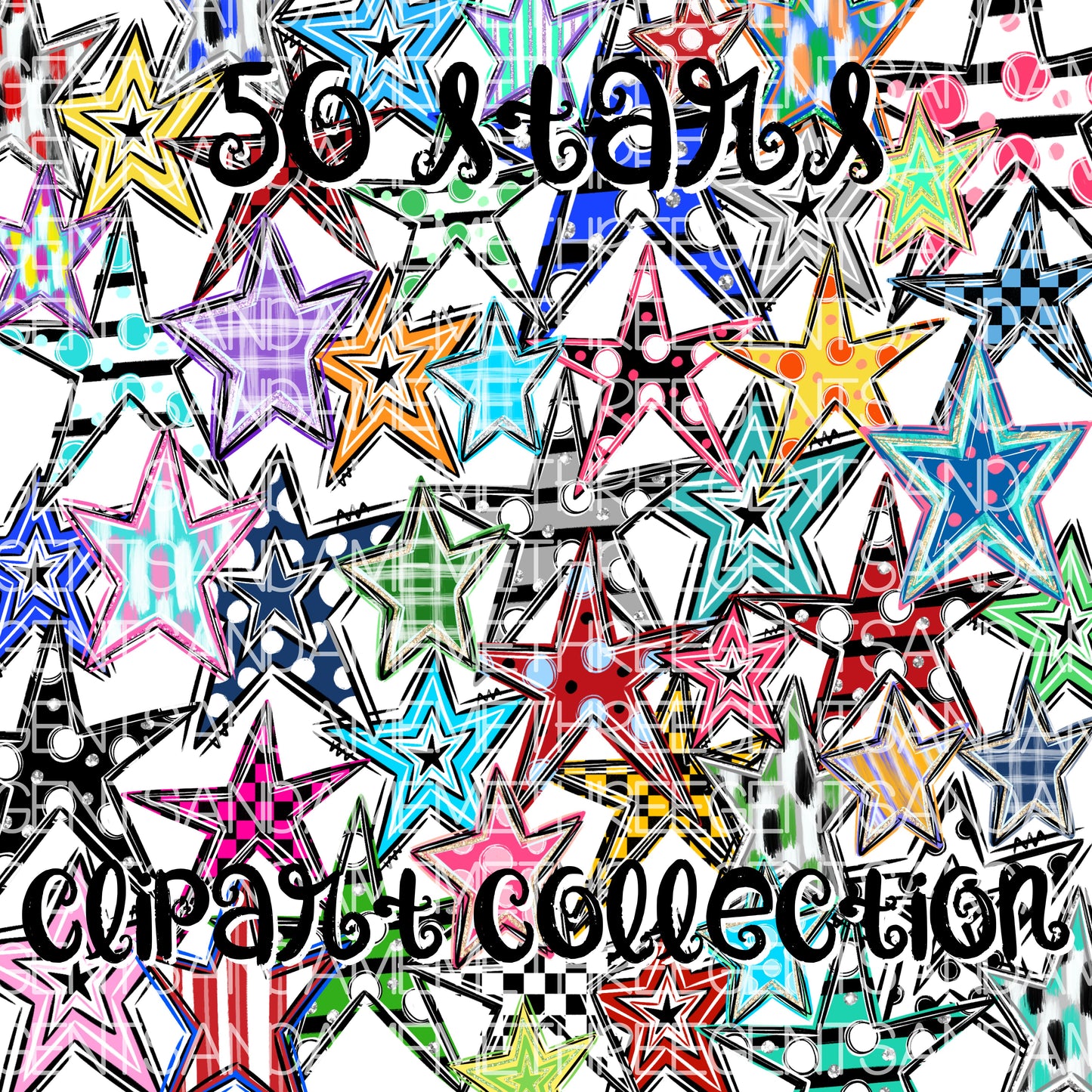 50 STARS CLIPART COLLECTION