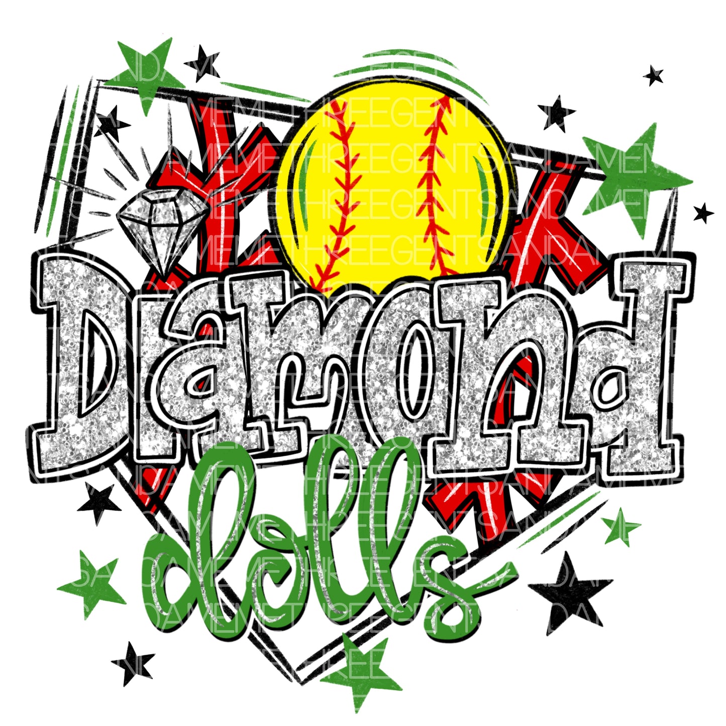 DIAMOND DOLLS SOFTBALL PNG DESIGN