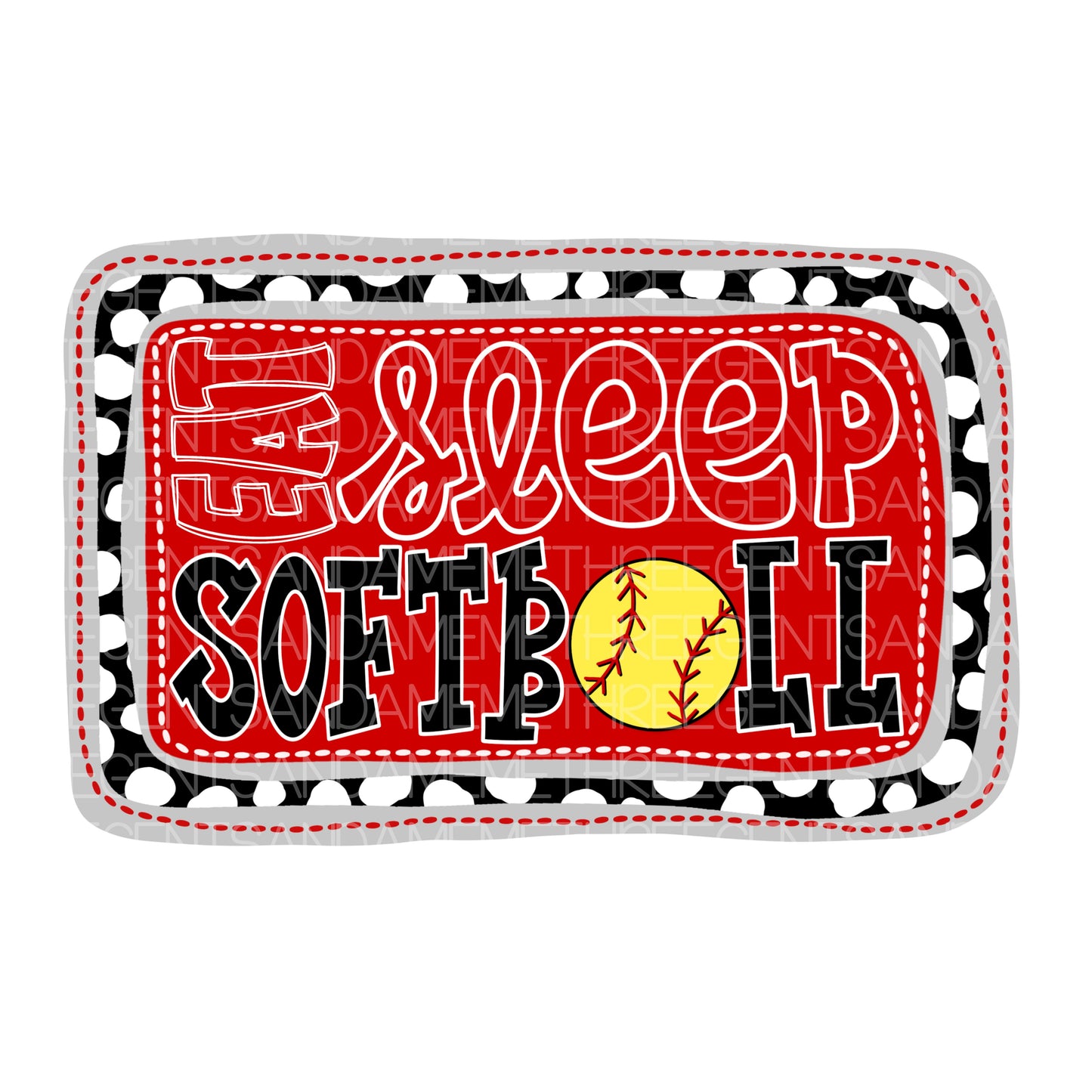 EAT SLEEP SOFTBALL PNG DESIGN