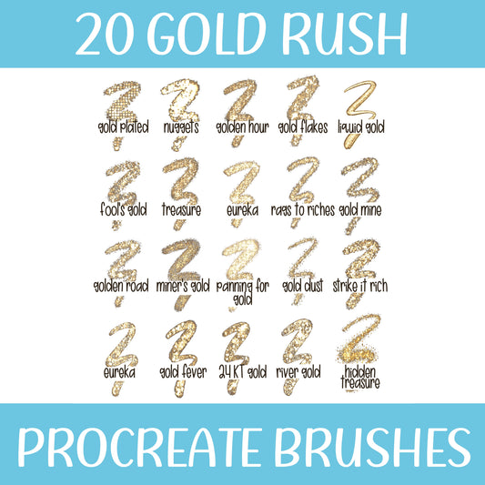 GOLD RUSH PROCREATE BRUSH SET