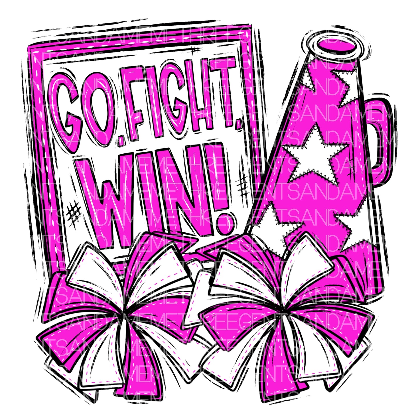 GO FIGHT WIN CHEER PNG DESIGN