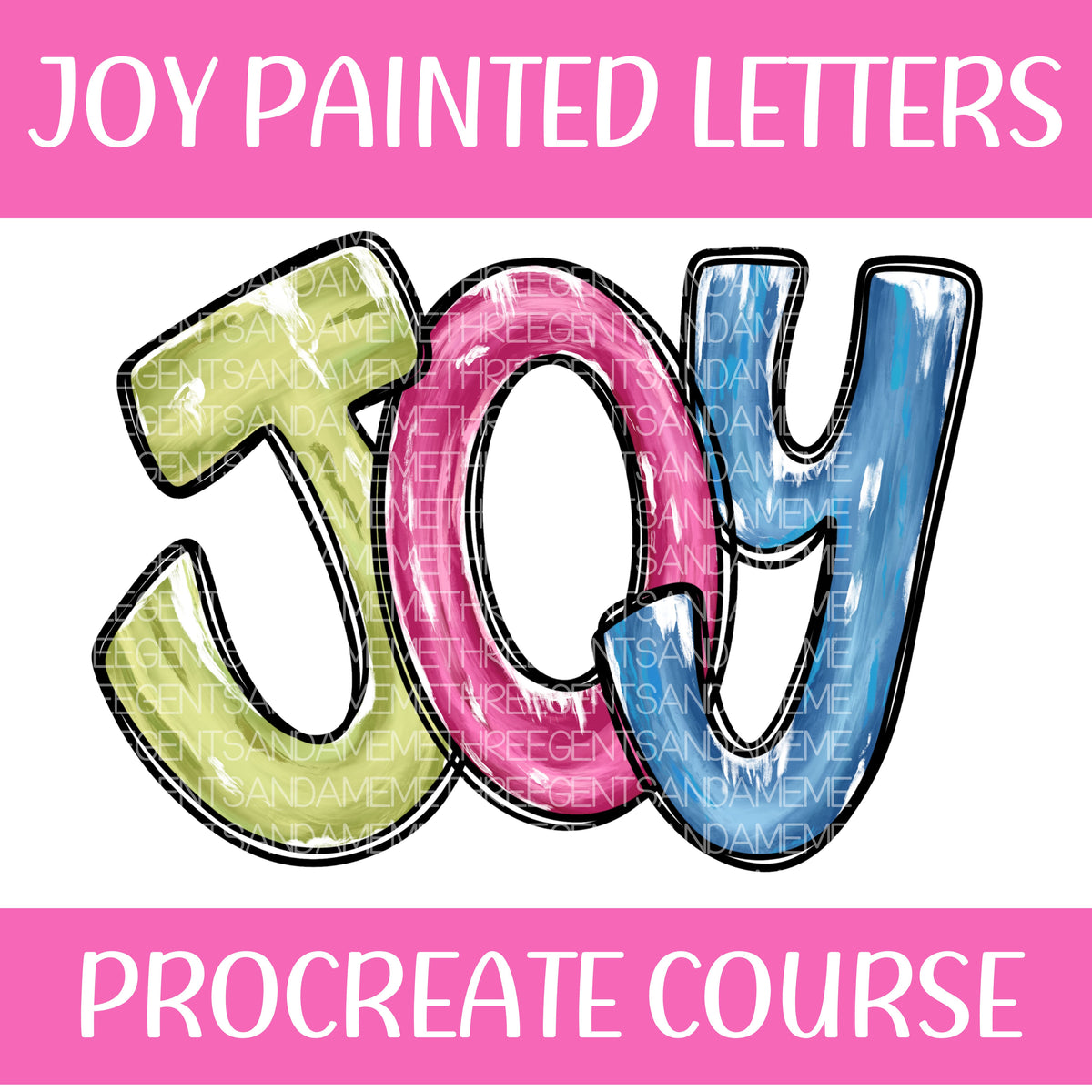 Joy Ruth Lettering JOY PAINTED LETTERS PROCREATE COURSE – threegentsandameme