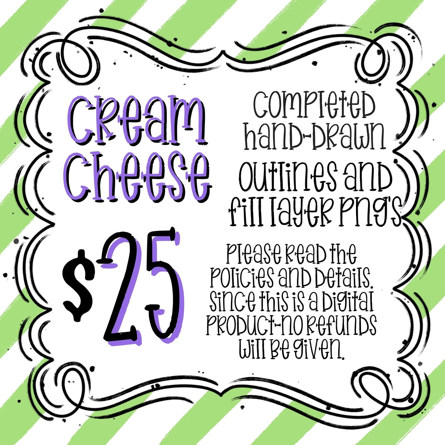 CREAM CHEESE OUTLINE AND FILL LAYERS